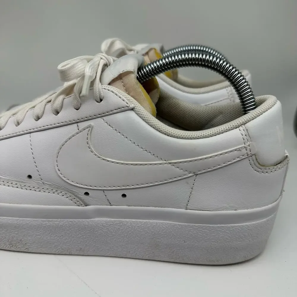Nike Women's Blazer Low Platform Triple White Sneaker Size 9 - Picture 6 of 16